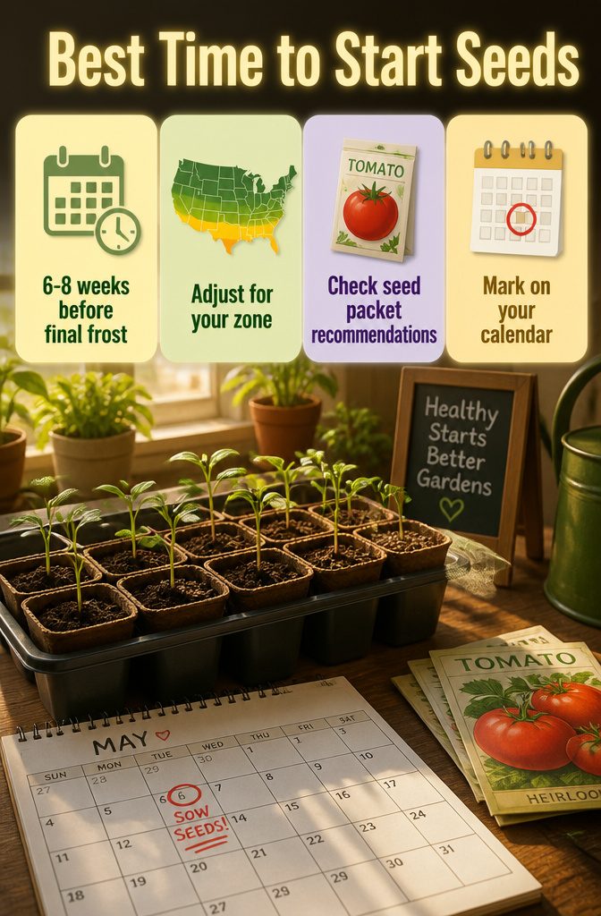 A wall calendar with marked sowing dates for gardening.