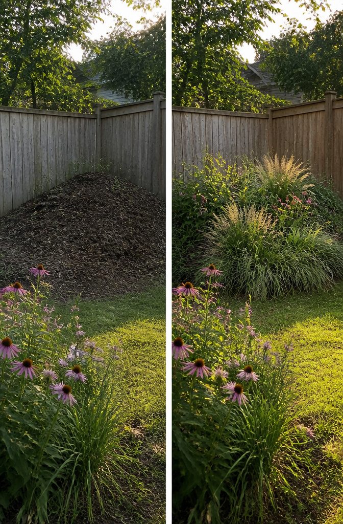 Build a Beetle Bank or Bump for Your Garden: 6 Steps 2 A long beetle bank shaped like a berm in a garden.