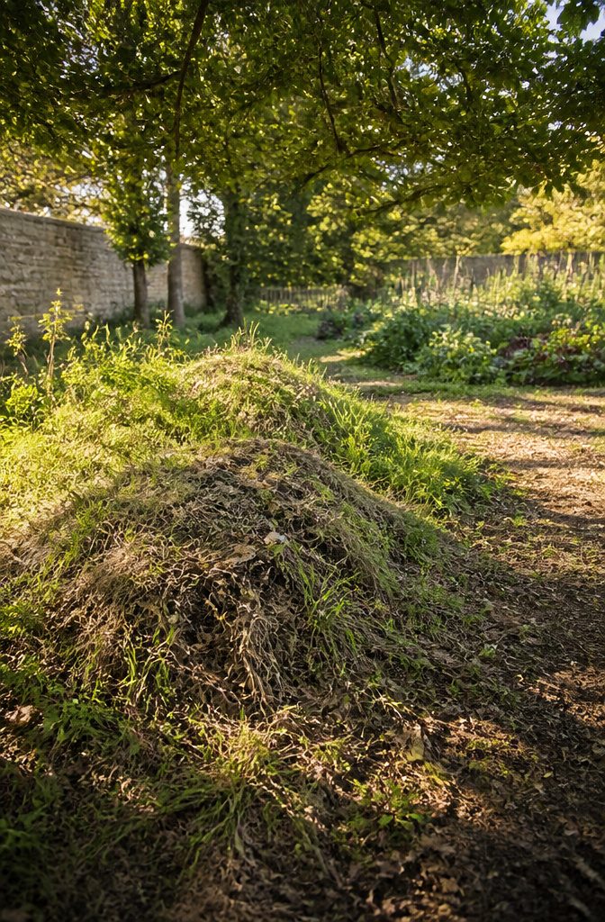 Build a Beetle Bank or Bump for Your Garden: 6 Steps 6 A beetle bank looking natural with dried grass and leaf litter.