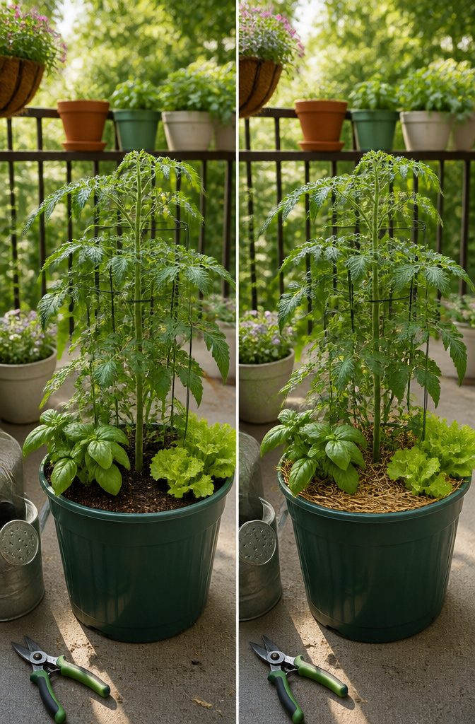 9 Container Garden Ideas for Any Space in 2026 1 A large pot with soil, showcasing healthy plants growing inside.