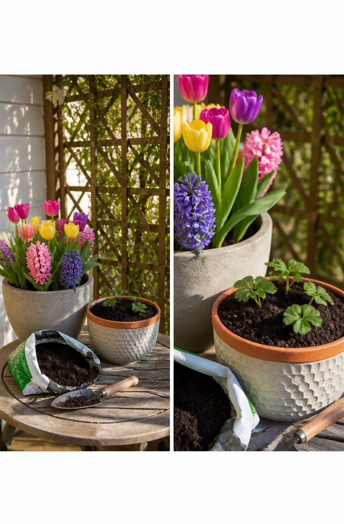 9 Container Garden Ideas for Any Space in 2026 6 A pot with spring flowers transitioning to summer plants.