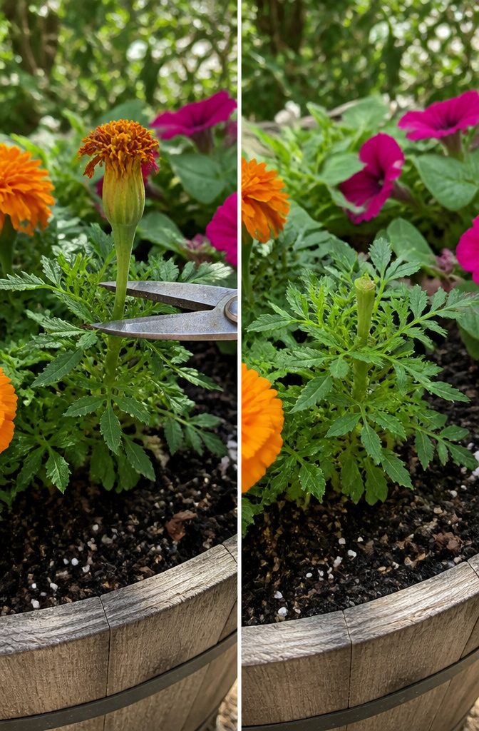 Deadheading Basics: A Guide to Pruning Spent Flowers 2 A photograph illustrating the removal of spent flowers.