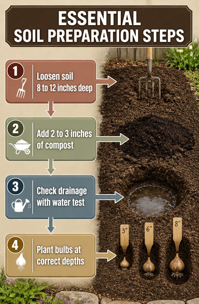 10 Flower Bed Ideas for Every Yard, Budget, and Skill Level 11 A garden bed prepared with loose soil and compost.