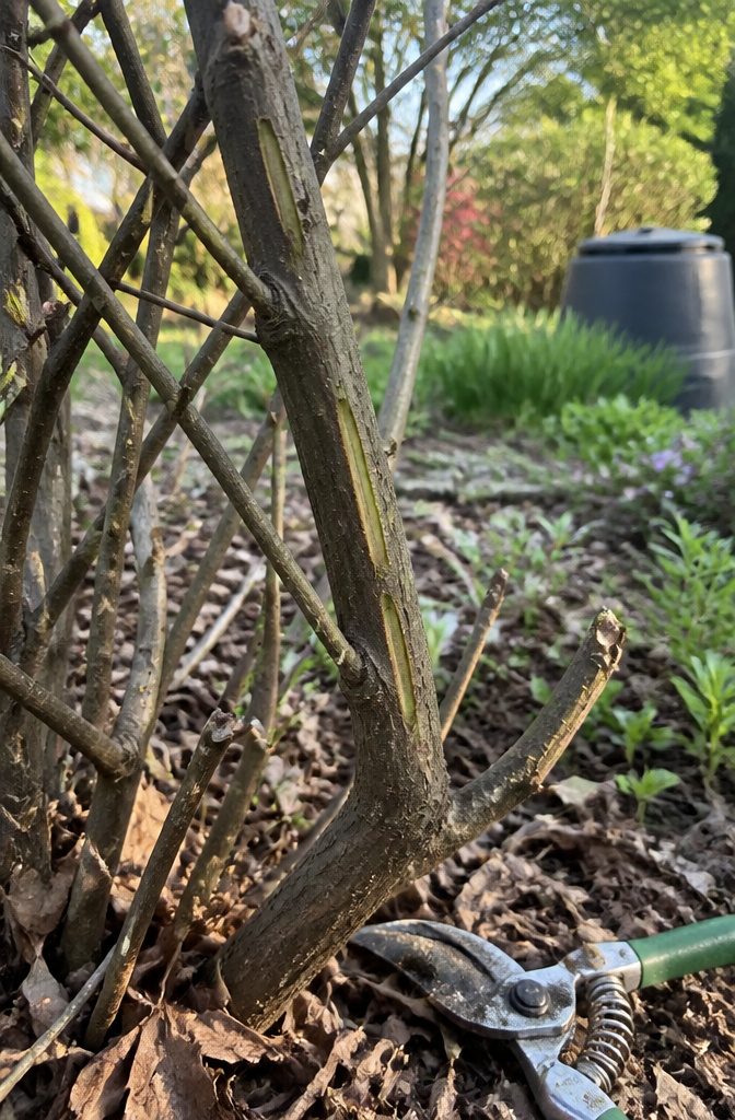 Four-Lined Plant Bugs: Identification, Damage, and Control for 2026 6 Close-up of vertical cuts on a shrub made by female four-lined plant bugs.