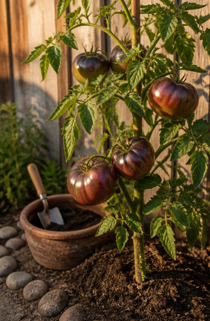 Grafted Tomatoes: Varieties, Rootstocks and What to Know for 2026 3 A Cherokee Purple tomato showing its dark color.