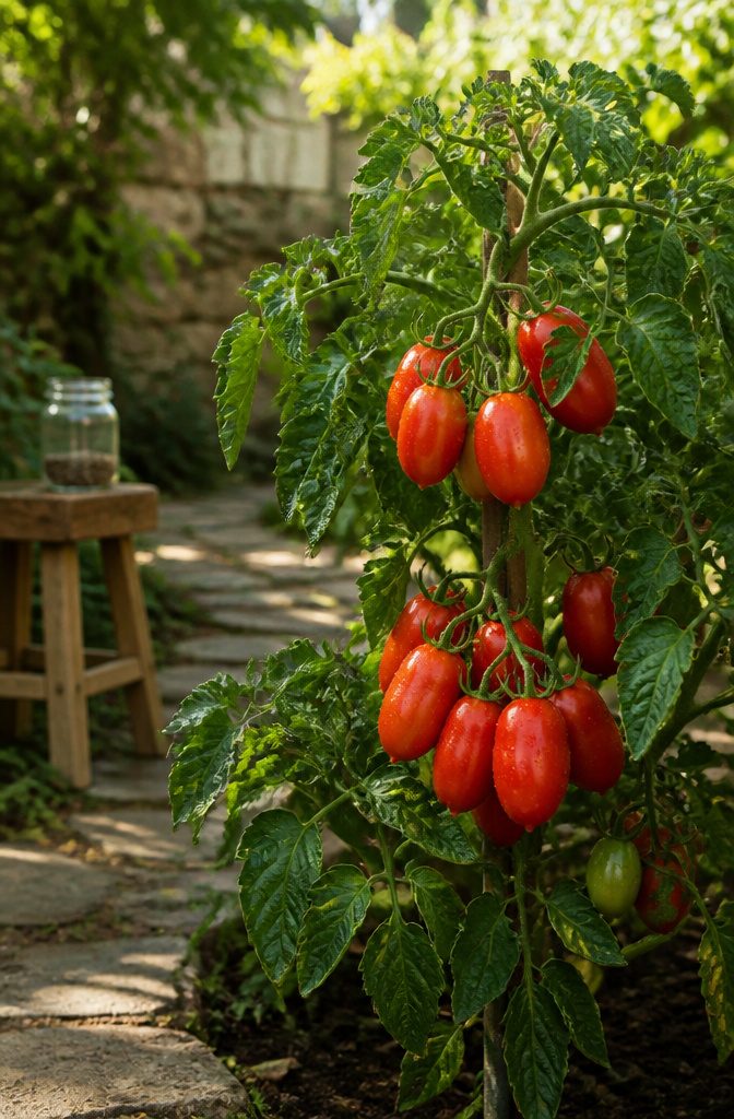Grafted Tomatoes: Varieties, Rootstocks and What to Know for 2026 7 San Marzano tomatoes on the vine, showcasing their shape.