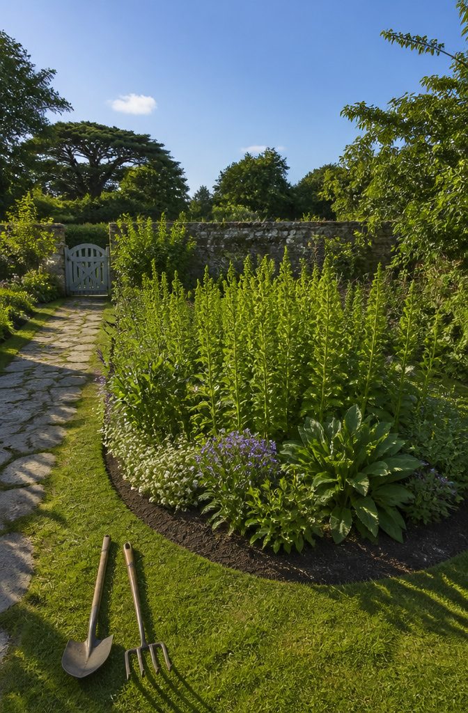 How to Grow Bells of Ireland From Seed: 6 Steps for 2026 7 A garden bed with healthy Bells of Ireland plants.
