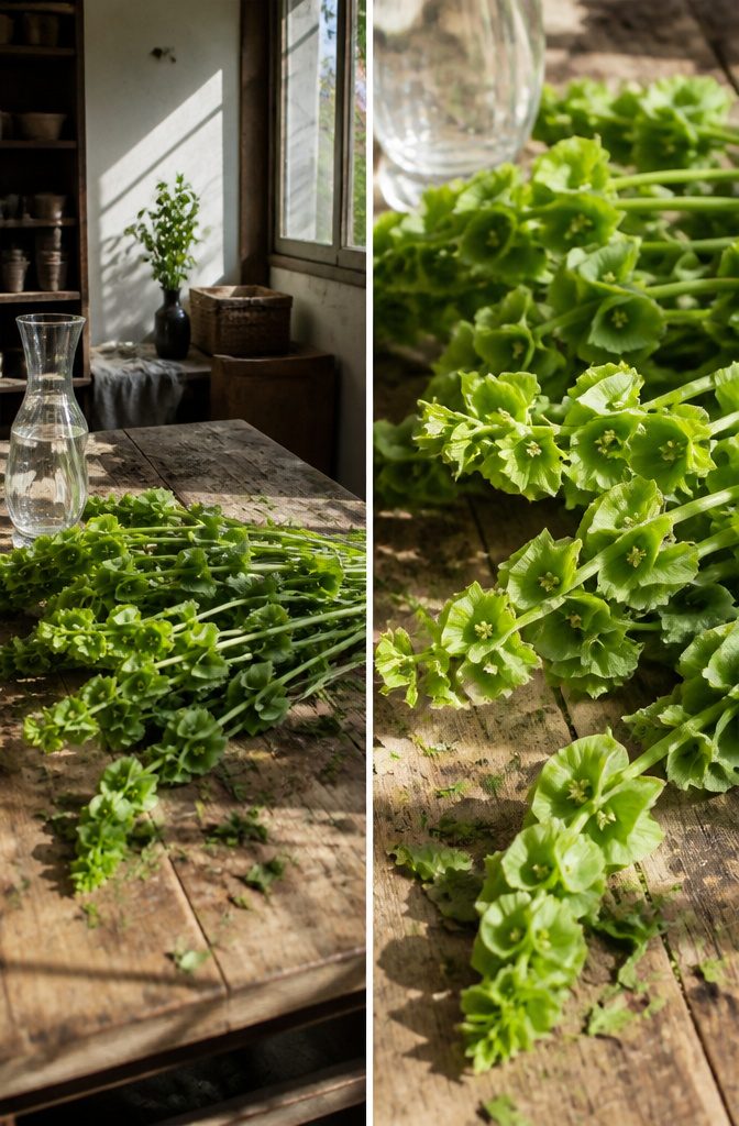 How to Grow Bells of Ireland From Seed: 6 Steps for 2026 6 Bells of Ireland flowers ready for harvest, showing half-open bells.