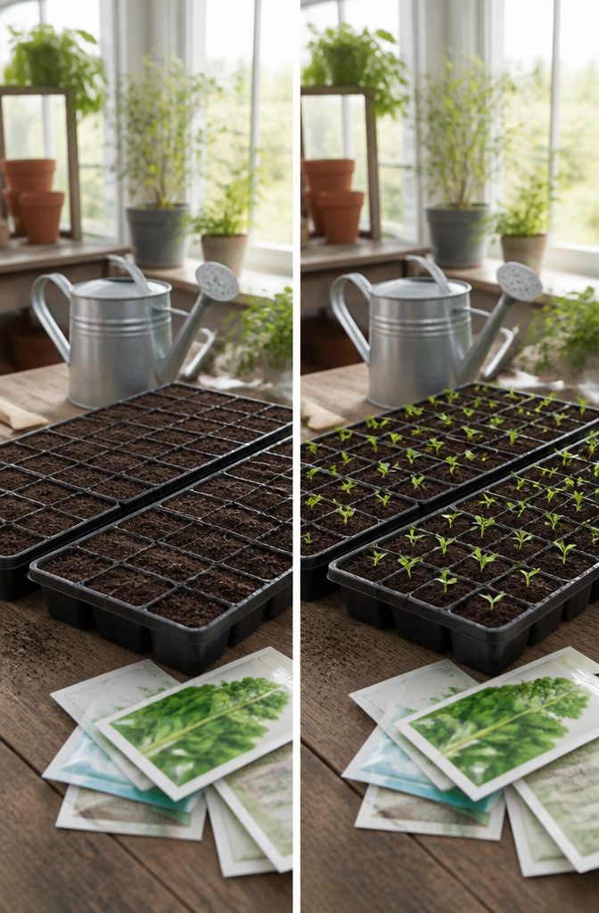 How to Grow Bells of Ireland From Seed: 6 Steps for 2026 3 Bells of Ireland seeds planted in soil in a seed tray.