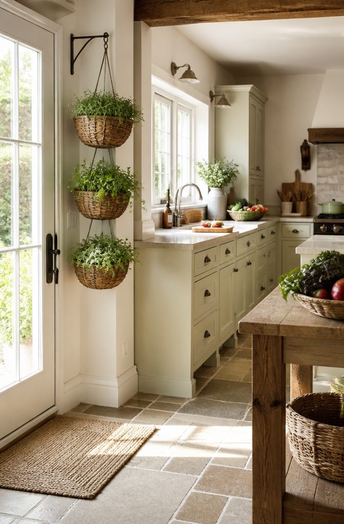 21 Herb Garden Ideas for Raised Beds, Containers & Small Spaces (2026) 4 Herbs like thyme and mint spilling from hanging baskets.