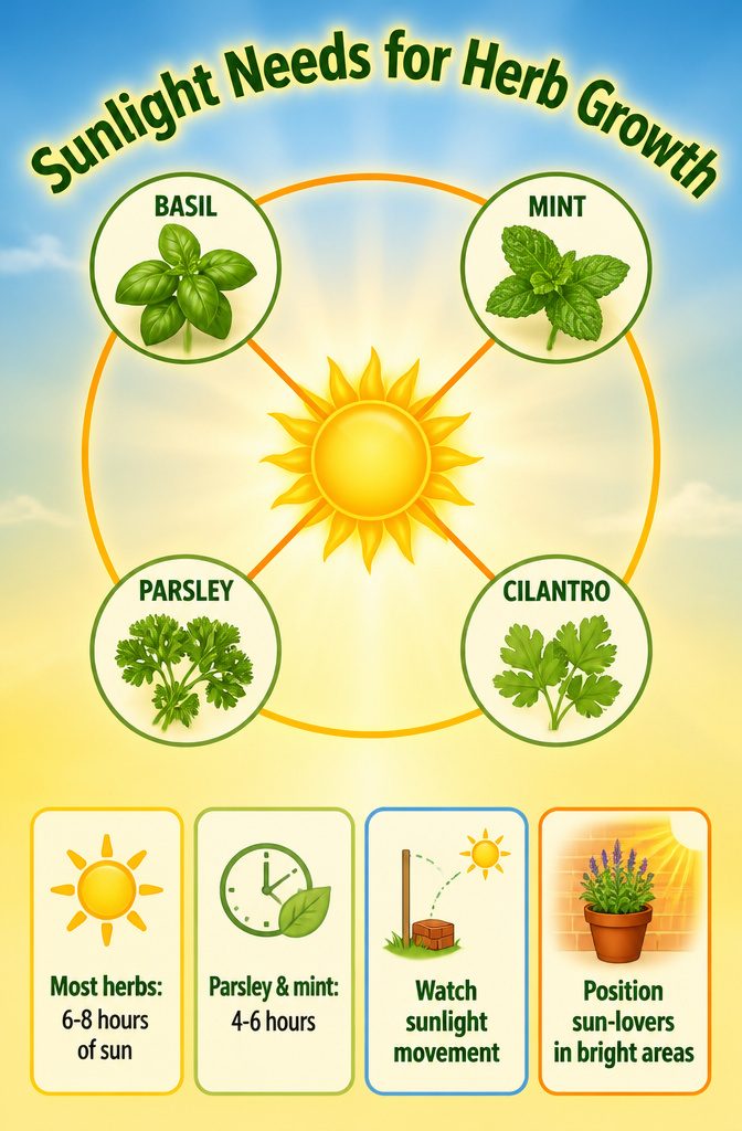 21 Herb Garden Ideas for Raised Beds, Containers & Small Spaces (2026) 24 Sunlight requirements for growing herbs effectively.