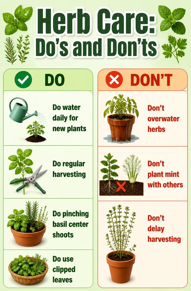 21 Herb Garden Ideas for Raised Beds, Containers & Small Spaces (2026) 25 Tips for watering and harvesting herbs in a garden.