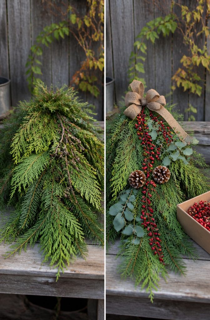 Make a Holiday Swag in Five Easy Steps: A 2026 Guide 6 Fresh cedar and fir branches compared to artificial greenery.