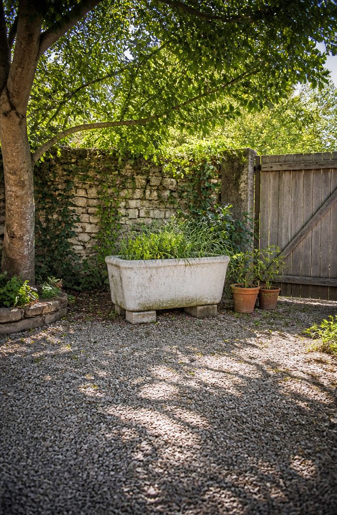 How to Make an Old Washbasin Raised Bed: 7 Steps 1 A Belfast sink displayed outdoors, suitable for planting.