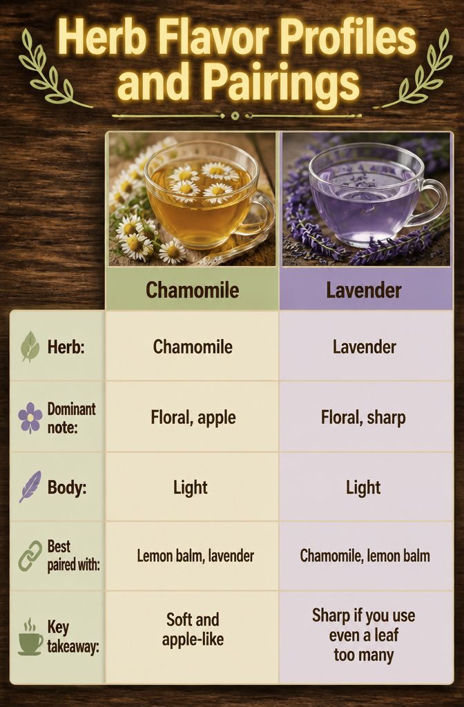 Planting a Spring Herb Garden for Herbal Teas: 7 Steps 8 An informative chart detailing flavor profiles of various herbs.