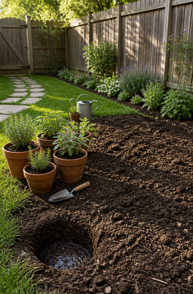 Planting a Spring Herb Garden for Herbal Teas: 7 Steps 1 A photo showing a sunny location ideal for planting herbs.