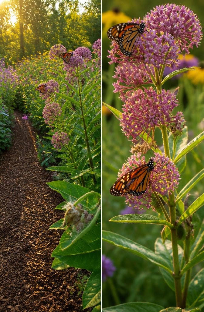 Shrubs for Pollinators: Bees, Butterflies and Beyond 2 Milkweed plants blooming with flowers, providing nectar for pollinators.