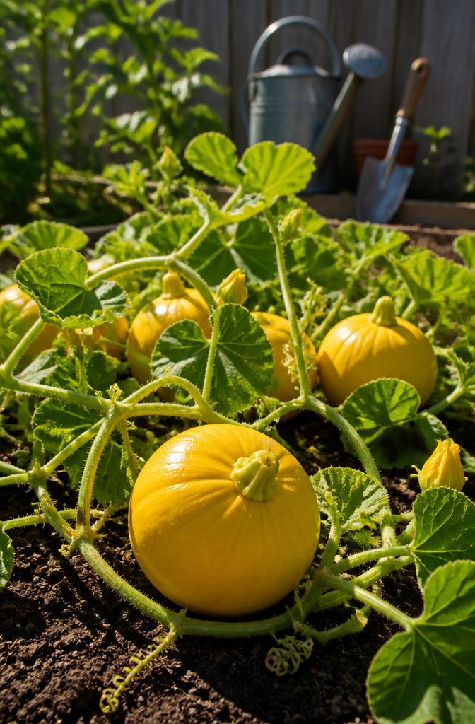 Snapped Mini Melons: Golden Jenny, Minnesota Midget, Sleeping Beauty & More 1 A Golden Jenny melon with yellow flesh and netted green skin.