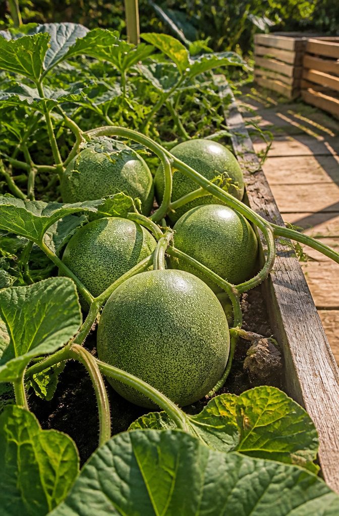 Snapped Mini Melons: Golden Jenny, Minnesota Midget, Sleeping Beauty & More 4 A Green Machine melon, green in color and weighing around two pounds.