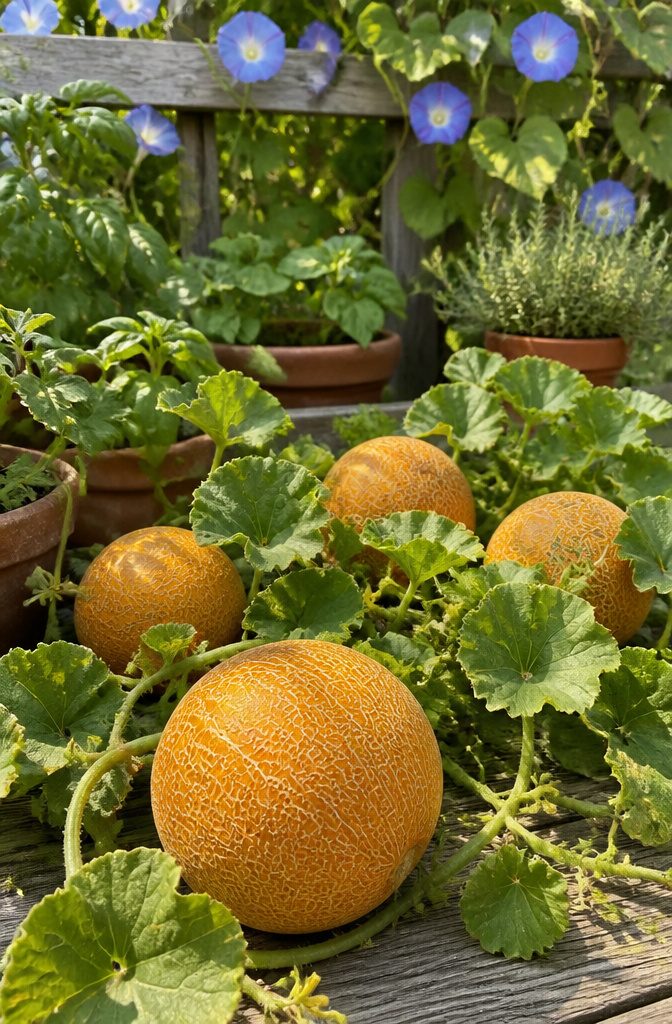 Snapped Mini Melons: Golden Jenny, Minnesota Midget, Sleeping Beauty & More 2 A Minnesota Midget melon, about 4 inches across, with netted skin.