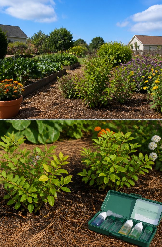 Soil pH and Why It Matters: What Controls Plant Nutrition 8 A photo of blueberry plants struggling in alkaline soil conditions.
