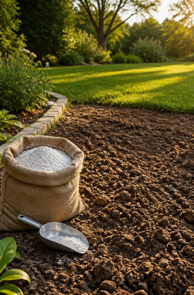Soil pH and Why It Matters: What Controls Plant Nutrition 6 Finely ground white limestone in a burlap sack for soil application.