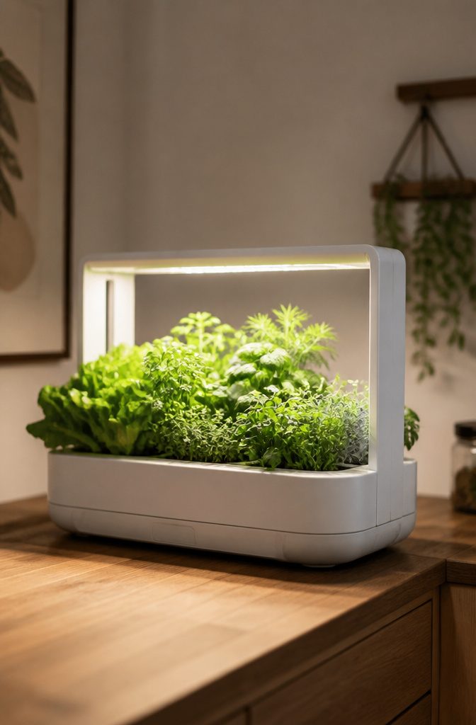 Vegepod Raised Garden Bed: Sizes, Covers and Self-Watering Design 9 Indoor Vegepod designed for growing greens and herbs without sunlight.