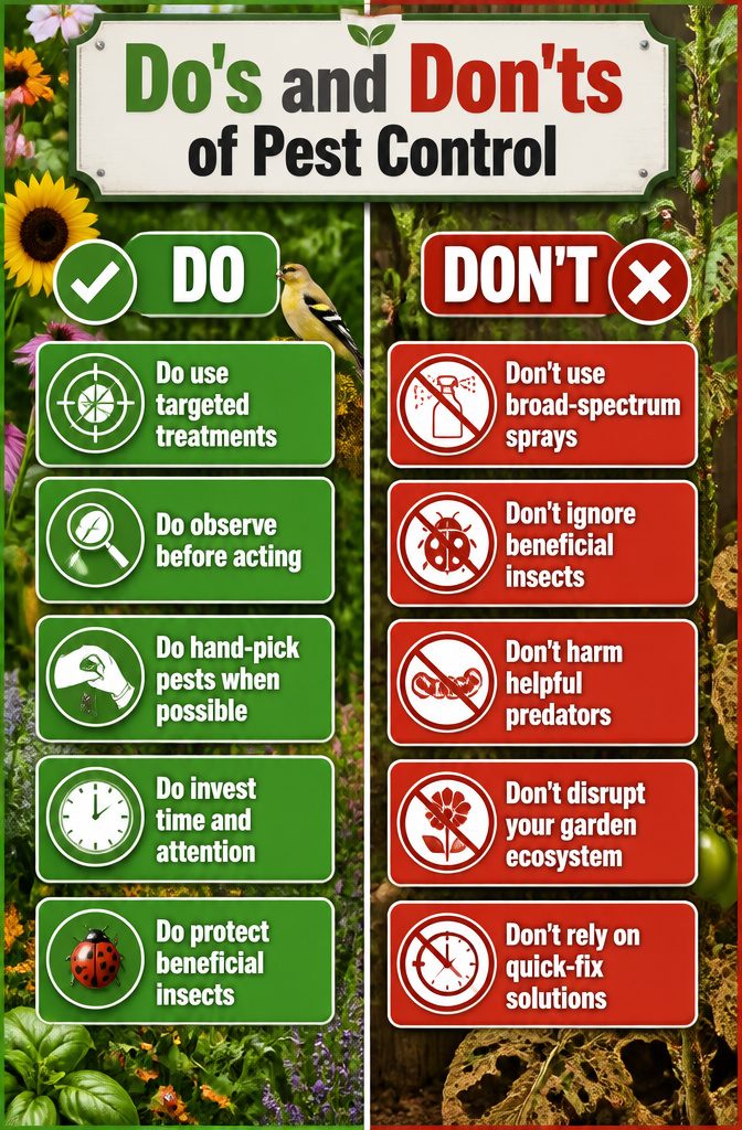 Wildlife Garden Project: 15 Practical Ideas for 2026 18 A person hand-picking pests from plants in a garden.